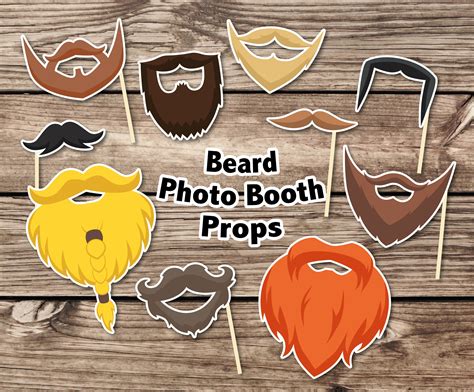 Beard Photo Booth Props Printable Beards Props Beard Photo Etsy
