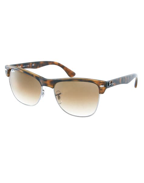 Lyst Ray Ban Clubmaster Sunglasses In Brown For Men