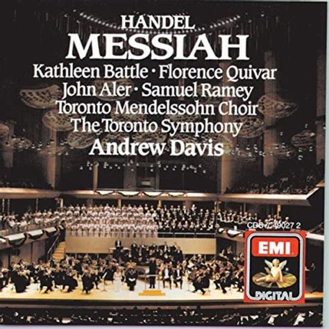 Messiah Handel Von Sir Andrew Davis And Toronto Mendelssohn Choir And Elmer Iseler Singers