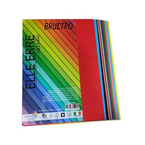 Brustro Elle Erre A4 Assorted Bright 24 Sheets 12 Cols X 2 Sheets Creative Hands
