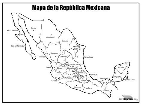 Mapa De La Republica Mexicana Con Nombres Para Imprimir 1667×1230