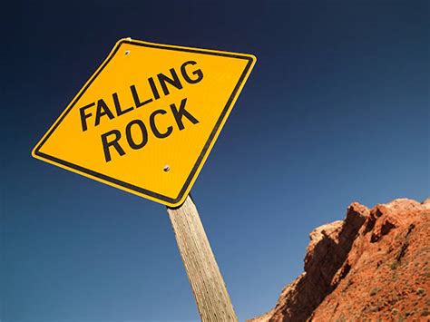 Best Falling Rock Sign Stock Photos Pictures And Royalty Free Images