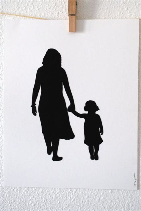 Mom And Daughter Shadow Drawing Download As Svg Vector Transparent