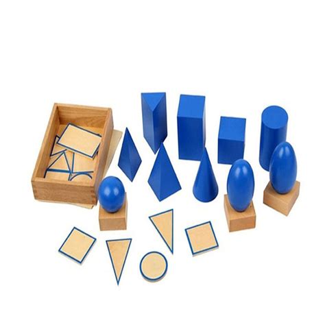 High Quality Full Set Geometric Solids Montessori Materials Wooden