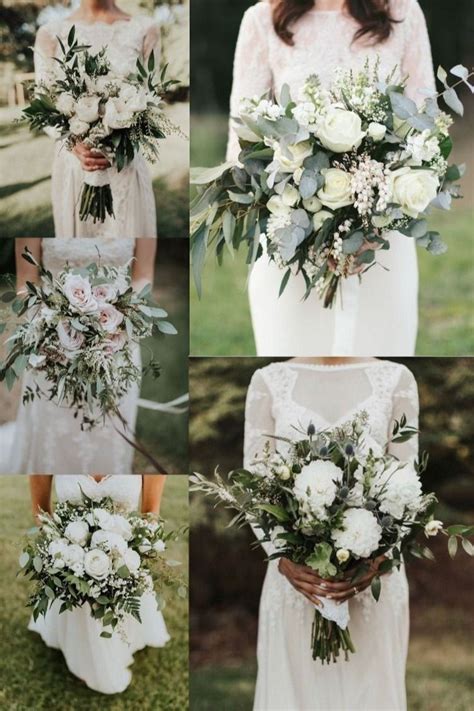 The bridal bouquet is an essential part of wedding decor. 20 Elegant White and Greenery Wedding Bouquets (With ...