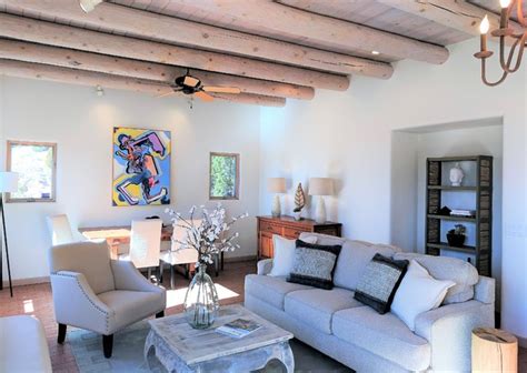 Split Level Pueblo Style Home American Southwest Living Room