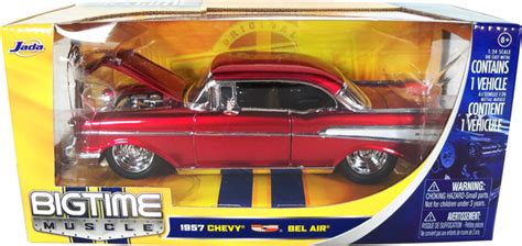 1957 Chevy Bel Air Red Dub City Bigtime Muscle 124 Diecast Car