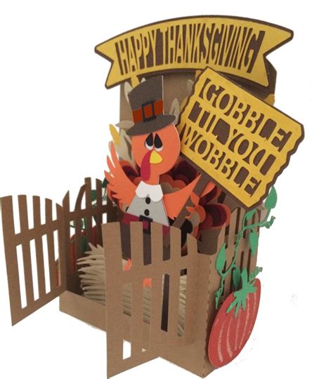 Thanksgiving Fall Card In A Box 3d Svg Etsy