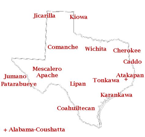 Texas Map Native American Tribes