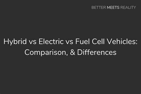Hybrid Vs Electric Vs Fuel Cell Differences Between These Car Types