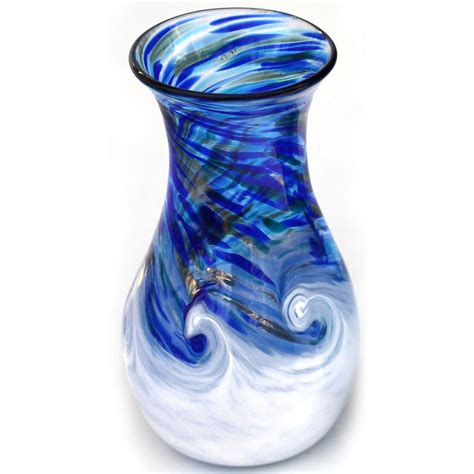 Glass Rocks Dottie Boscamp White Wave Series Vase Artisan Art Glass Vases Sweetheart Gallery