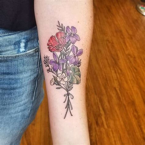 Violet And Rose Flower Tattoo Jasper Andres Flower Tattoo Violet
