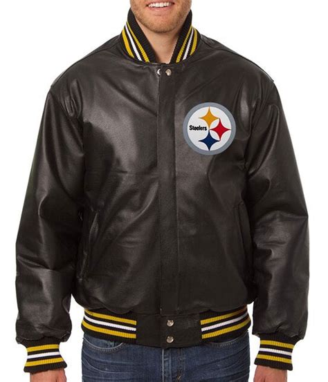 Bomber Varsity Black Pittsburgh Steelers Leather Jacket Jacket Makers