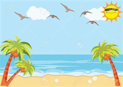 Cartoon Beach Scene Clip Art