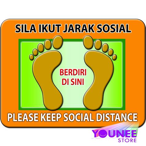 Keep Social Distance Floor Sticker Stand Here Sticker Sticker Jarak