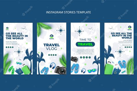 Premium Vector Realistic Travel Instagram Stories