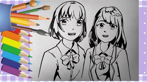 Menggambar Dan Mewarnai Sakura School Simulator Youtube