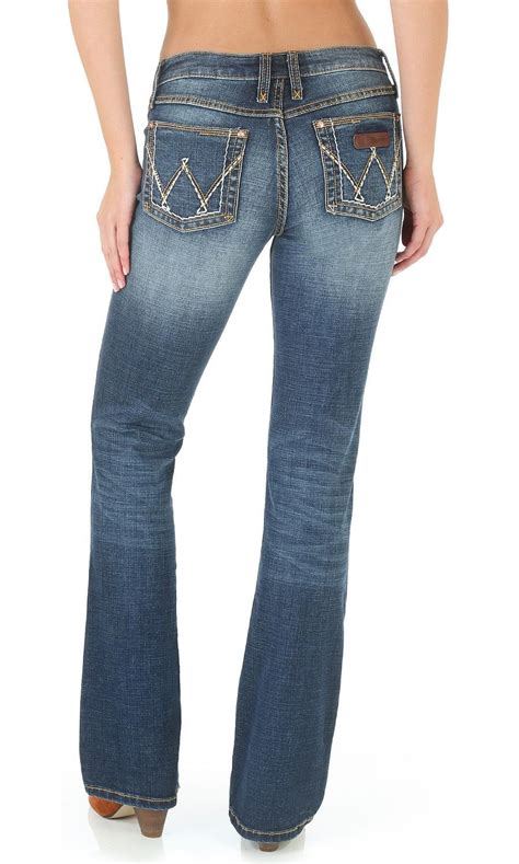 Wrangler Womens Retro Mae Jeans Boot Cut Blue 11w X 36l