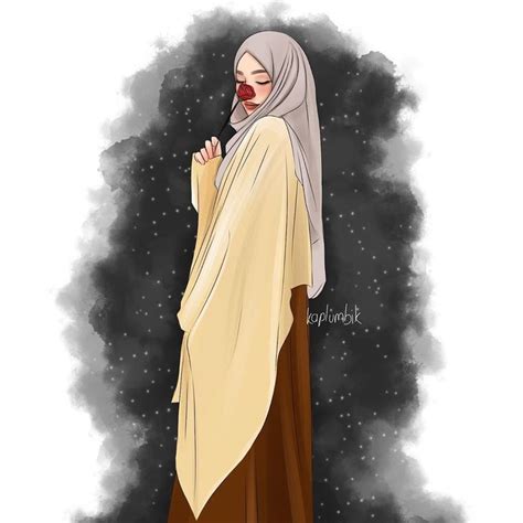 Instagram Hijab Cartoon Islamic Girl Digital Art Girl