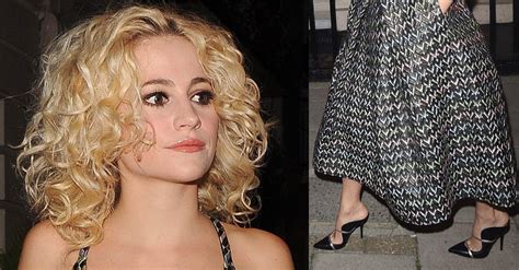 Pixie Lott Shows Off Cleavage In Plunging Midi Dress
