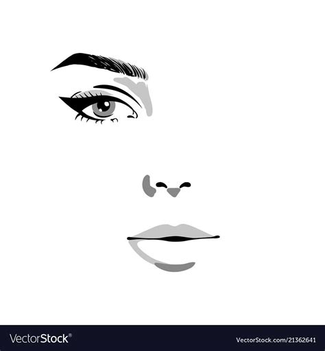 Glamour Fashion Beauty Woman Face Royalty Free Vector Image Female