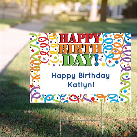 Custom Colorful Birthday Yard Sign Party City