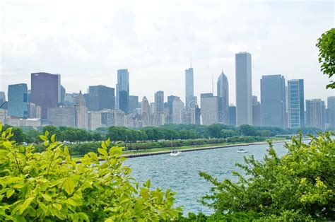 Chicago Cityscape With Skyscrapers Lake Michigan Editorial Image