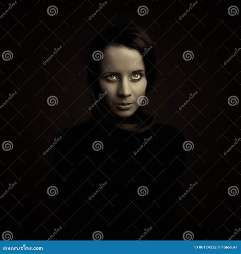 Emotion Expression Dark Girl Face Stock Photo Image Of Lady