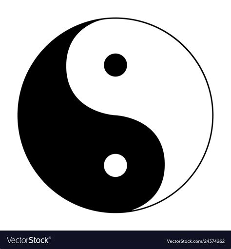Ying Yang Symbol Harmony And Balance On White Vector Image