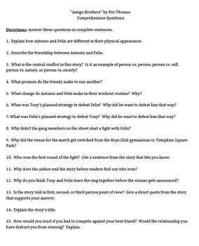 Navigation will give brainliest answer commonlit answer the ? "Amigo Brothers" by Piri Thomas - 15 Comprehension ...