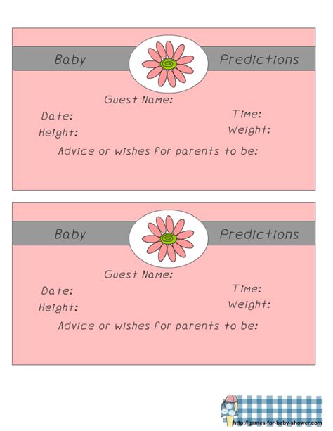 How do baby prediction cards work? baby shower games for girls | Girl Baby Shower Baby ...