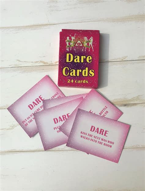 Bachelorette Part Game Bachelorette Party Dare Cards 24 Dare Cards Bridal Shower Game