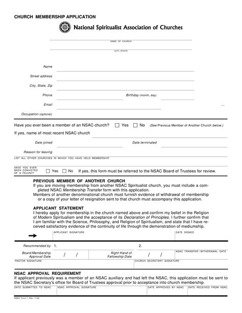 Church Membership Application Letter Templates At