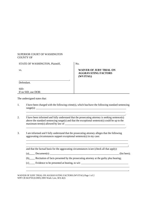 Washington Jury Trial Form Fill Out And Sign Printable Pdf Template