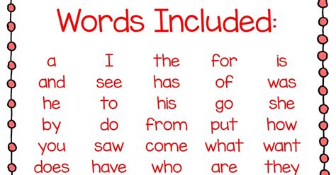 Orton Gillingham Red Words The Kelly Teaching Files