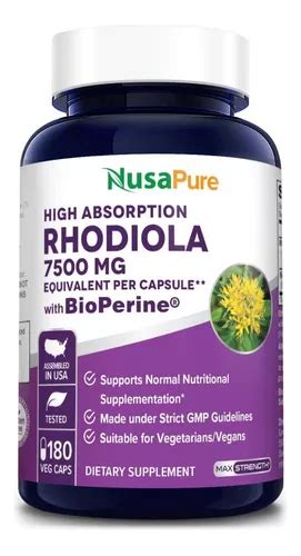 Rhodiola Rosea Rodiola 7500mg 180 Capsulas Usa Cuotas Sin Interés