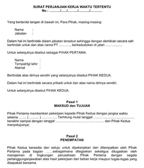 Kerja in malaysia laman 1 daripada 40. Contoh Surat Perjanjian Kontrak Kerja Jangka Waktu ...