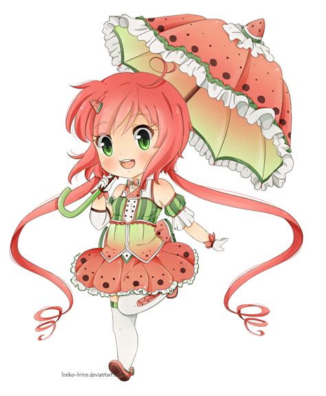 Miss Watermelon By Lneko Kawaii Doodles Kawaii