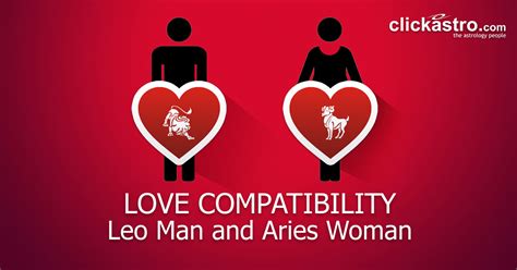 Leo Man And Aries Woman Love Compatibility From Clickastro