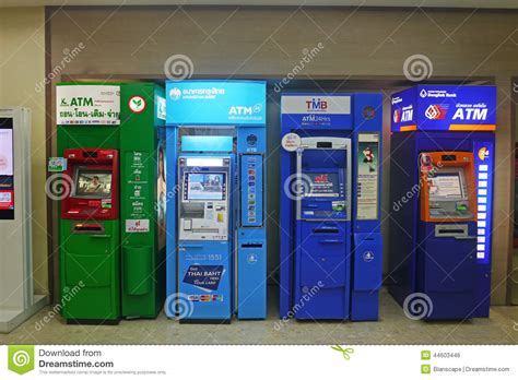 Atm bangkok bank, пхукет, таиланд — местоположение на карте. ATM Units By Different Thai Banks Editorial Photo - Image ...