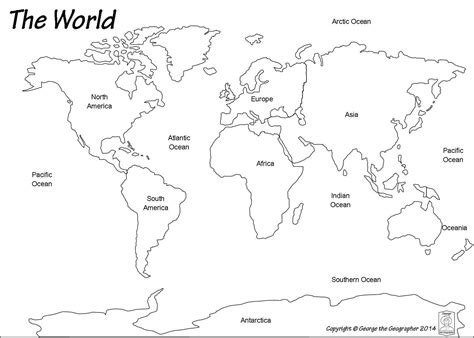 Continents Of The World Worksheets This Basic World Map Shows The Images