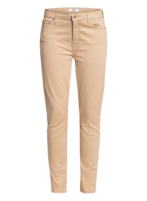 7 For All Mankind Skinny Jeans In Sateen Sandcastle