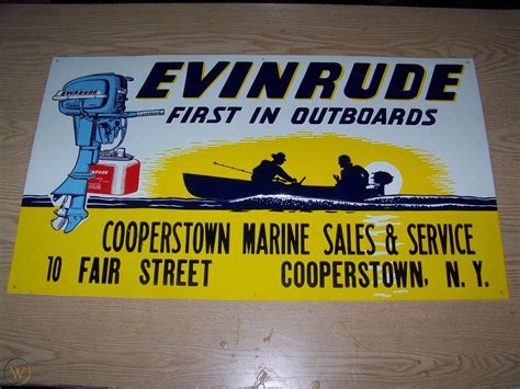 Vintage Evinrude Outboard Tin Sign Authentic 1855911103
