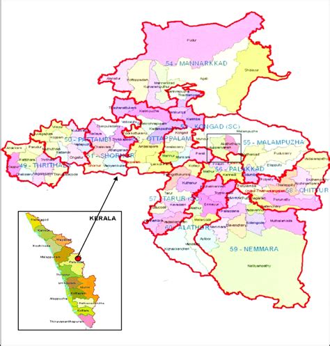 Kerala is nestled in the southwest part of india along the malabar coast. District map of Palakkad, Kerala | Download Scientific Diagram