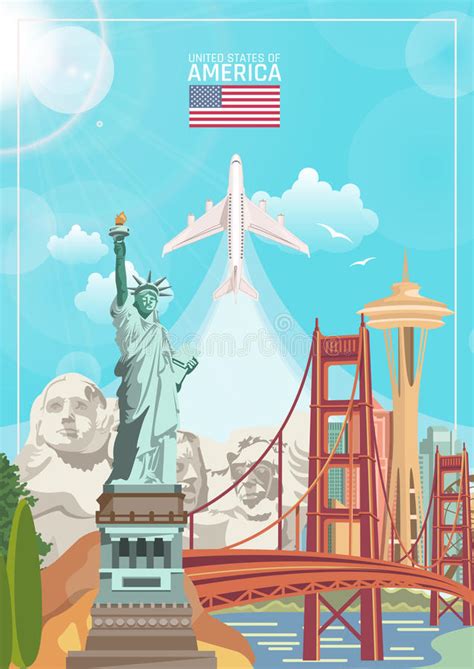 Welcome To Usa United States Of America Poster With American