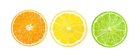 Orange Lemon Lime Slice On White Background Stock Photo Image Of