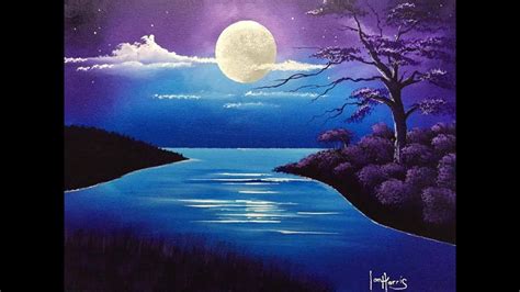 42 Acrylic Moon Over Lake Landscape Paintings Landscape Drawings