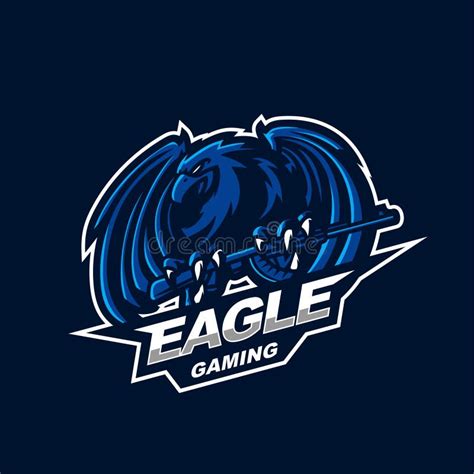 Eagle Hold Riffle Logo For E Sport Gaming Mascot Logo Stock Vector