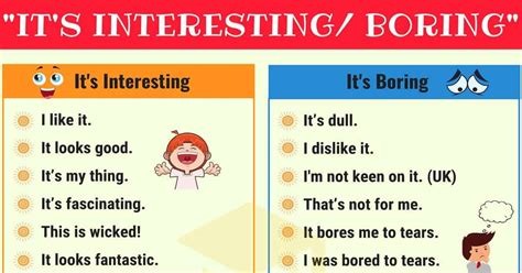 Learn Other Ways To Say It S Interesting Or It S Boring In English With
