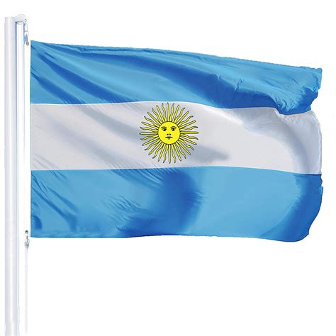 G128 Argentina Argentinian Flag 3x5 Ft Printed Brass Grommets 150d